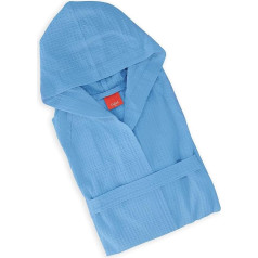 Хлопковый халат с капюшоном Golf 23 васильковый синий M