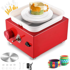 Мини гончарный круг, Couleeur 2000 об/мин электрический гончарный круг, гончарный круг керамический со съемным резервуаром ABS и 6,5/10 см поворотный