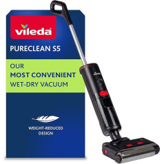 Vileda PureClean S5 - умный беспроводной пылесос для влажной и сухой уборки - легкий вес для простоты применения - с двойным резервуаром для 100% разде