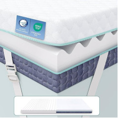 Releep Mattress Topper 140 x 200 см H3 H4, высота 7,5 см Mattress Topper 140 x 200 см Sofa Bed Foam Memory Foam Mattress Topper, Box Spring Bed Sofa Bed Caravan, Oeko-Tex® Reversible Mattress Cover