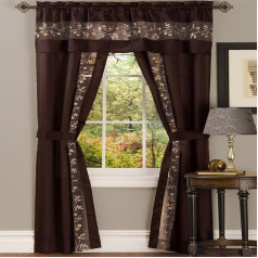 Achim Home Furnishings Kenya Window Curtain Panel, Black/White, 50 x 84-Inch, Chocolate 55 Inches x 84 Inches