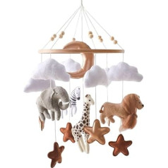 Waldtiere Mobile Baby Wind Chime, войлочный детский мобиль Baby Bed with Giraffe Elephant L We Zebra, подвесной колокольчик для кровати, подарок для новорожденного мальчик