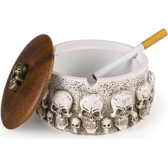 Пепельница с крышкой из черепа для сигарет, натуральная смола, белая, прикольные пепельницы и украшения на Хэллоуин для дома и белого декор