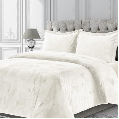 Veniceduvetquiv Venice Velvet Duvet Cover Set, Plus Size, однотонный, Queen, Ivory