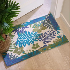 AMIDA Напольные Коврики Крытый 50x80cm Нескользящий Коврик Крытый Моющийся Мягкий Низкий Ворс Входной Коврик с Шикарным Тропическим Листовым У