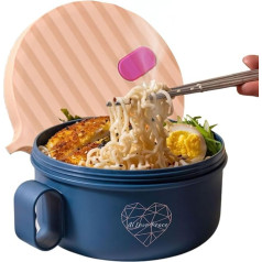 Чаша для рамена AI LOVE PEACE, микроволновая печь для приготовления рамена, фо, супа и макарон, безопасная для посудомоечной машины и портативная