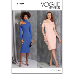 Vogue Patterns V1969B5 Ladies Fitted Dresses Sewing Pattern Set, Design Code V1969, Paper, Multi-Colour, Sizes 8-10-12-14-16