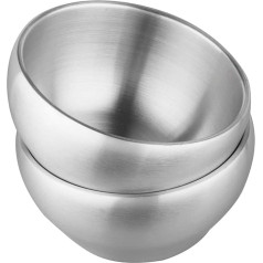 IMEEA® 28oz Serving Bowl Cereal Bowls Snack & Dip Bowls Soup Bowls Double-deck Brushed SUS304 Stainless Steel BPA Free, Set of 2 (5.9inch)