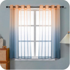 GIRASOLE HOME Пара вуалевых занавесок полупрозрачного цвета с желто-серым оттенком для гостиной, спальни, кухни и внутренних помещений 2 панели с