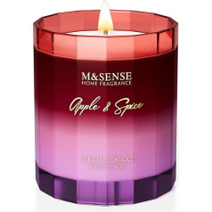 M&SENSE Ароматическая свеча Apple Spice в стекле, красные свечи 300 г, 60 часов горения, роскошные свечи в стекле для вечеринки, Рождества, подарочные с