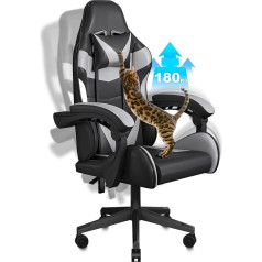 Большое игровое кресло 180 кг с защитой от кошачьих царапин, эргономичное офисное кресло со съемным подголовником, офисное кресло, настольн