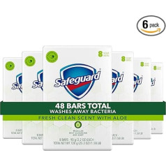 Safeguard Deo Bar Soap White with Aloe 8 Bars (Pack of 6)