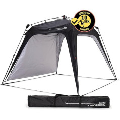 Lumaland Открытый Pop Up Gazebo, садовый шатер, шатер для кемпинга, прочный, водонепроницаемый, черный