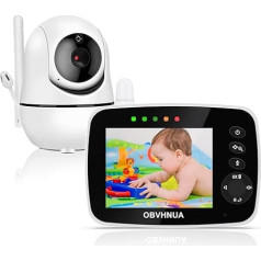 Радионяня с камерой 3,5 дюйма Видеоняня LCD Радионяня с 355°/120° поворотом Эко режим ночного видения Двухсторонняя связь Мониторинг температур