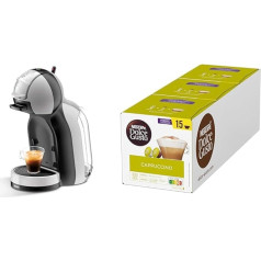 NESCAFÉ DOLCE GUSTO Krups KP123B Mini Me Кофемашина капсульная, 1500 Вт, артикул Серый/Черный с капучино