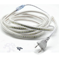 Светодиодная лента FOLGEMIR 30 м теплый белый, 2835 SMD, 144 светодиода/м, очень яркое освещение - 900 лм на метр, IP65, лента 230 В