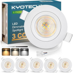 Светодиодный встраиваемый точечный светильник, 230 В, диммируемый, 60-70 мм, 5 Вт LED Spot Ultra Flat, 550 LM, 3000 K/4000 K/6500 K Потолочные точечные светильники, IP4