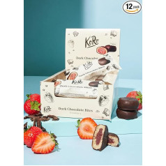 KoRo - Bio-Dark Chocolate Bites Strawberry 12 x 2 x 20 г - С фруктовой клубничной начинкой - завернутые в темный шоколад - веганские