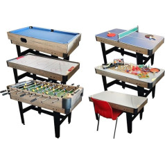 Игровой стол Multi Fun Wooden 16 в 1 с вентилятором 220 В, бильярд/пул, стол для настольного тенниса, аэрохоккей и многое другое