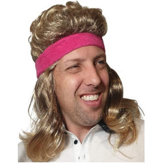 Длинный светло-коричневый парик в стиле рокера 80-х годов