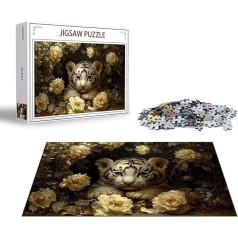 Пазл Тигр 6000 Кусочков Цветок Деревянный Пазл Взрослый, Премиум Качество Классический Деревянный Образовательная Игра, DIY Классический Вес