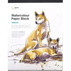 ETCHR Бумага для акварели 9 x 12 дюймов 100% хлопок холодного прессования 350gsm Устойчивая к деформации бумага для акварели