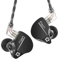 keephifi Kbear IEM Flash 1BA+1DD IEM Наушники HiFi In-Ear Monitor, In-Ear Monitor с крышкой CNC, динамический драйвер 10 мм, съемный кабель (черный, без микро)