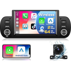 Podofo 2+64G Android Автомобильное радио для Fiat Panda 2013-2020 Автомобильное стерео радио с беспроводной CarPlay 6.2 дюймов Автомобильное стерео радио экран GP