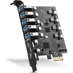 PCIE к USB 3.0 карта 7-портовая (2 x USB C, 5 x USB A), PCI Express USB 3.2/3.1 Gen1 расширения карты 5 Гбит / с внутренний USB-концентратор конвертер хост-карты для настол