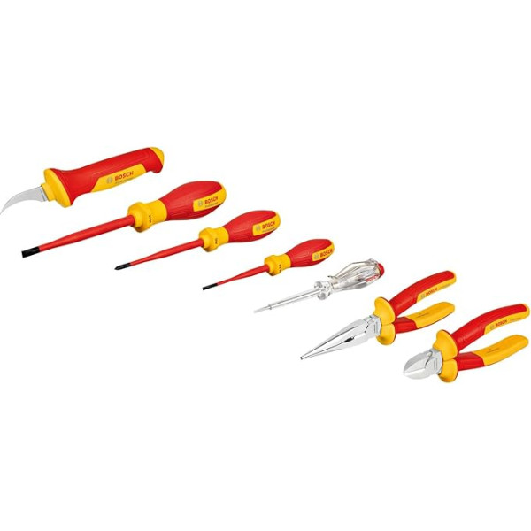 Bosch Professional Mixed VDE Hand Tool Set (с однополюсным тестером фаз - 7 предметов, в L-BOXX)