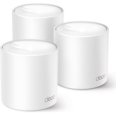 TP-Link Deco X1500 Mesh WLAN Set (3 Pack), WI-FI AX1500 Dual Band Router & Repeater, 2 x Gigabit Ports for Each Unit, for Houses with 4-5 Bedrooms, Comprehensive Youth Protection, WPA3