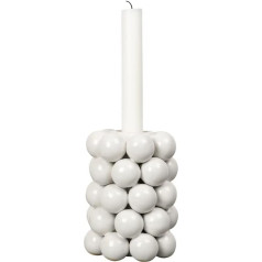 By On Candle Holder Globe M, White, Stoneware, Candle Holder, White, Taper Candle Holder, Decorative Living Room Modern, Holder for Taper Candles, Decoration for Dining Table, Chest of Drawers &