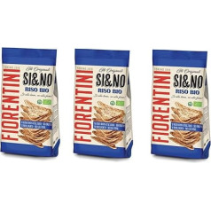 3 x Fiorentini SI&NO Mini Gallette di Riso con Sale Marino Органический мини-рисовый торт с морской солью из органических культур 100 г Хрустящая закуска без глютена