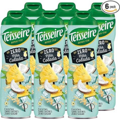 Teisseire Pina Colada Zero - для безалкогольных напитков с настоящим вкусом коктейля Пина Колада, 6 x 600 мл