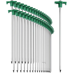 Стальные колышки для палаток com-four® - длинные и прочные колышки с пластиковым держателем - колышки для кемпинга и отдыха на природе - идеальн