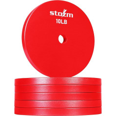 STOZM Premium Solid Steel 1-inch Weight Plates - набор из 6 x 10 фунтов для силовых тренировок, тяжелой атлетики и кроссфита