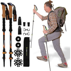 Pike Trail Trekking Poles - легкие колья из углеродного волокна для походов и пеших прогулок - для мужчин и женщин - регулируемая высота и выдвижная кон