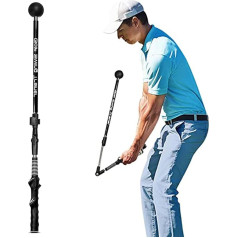 Longzhuo Golf Swing Trainer, Golf Swing Trainer, Portable Golf Training Aid, Adjustable to Improve Hinge, Forearm Rotation, Shoulder Rotation, Golf Swing Posture Corrector, 1 Piece (Black)