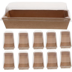 Alipis 50pcs Cake Box Set Hot Dog Sandwich Clear Lid Plastic Container Swiss Roll Container Muffin Cheese Pastry Dessert Sushi Fruit Food Display