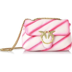 Pinko Женская сумка Love Mini Puff Cl Sheep Nappa, Zn3q_White/Pink-Antique Gold, Zn3q_white/pink-antique gold