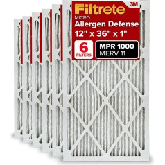 Воздушный фильтр Filtrete MPR 1000 MERV 11 12 x 36 x 1 Аллергеноотталкивающий в упаковке 6 штук (точные размеры 11,69 x 35,69 x 0,81)