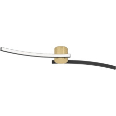EGLO LED Deckenlampe Aieta, Deckenleuchte für Büro und Küche, Bürolampe Decke, Küchenlampe aus Metall in Messing und Kunststoff in Schwarz, neutralweiß, 13 x 72 см