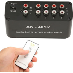 4-канальный RCA-переключатель Многофункциональный 4-х сторонний RCA AV-переключатель с ИК-пультом дистанционного управления для DVD