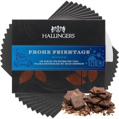 Hallingers 10 x Merry Holidays - Полноценный молочный шоколад с рождественскими специями, ручная работа (коробка) - Подарок на лето и как идеальный подаро
