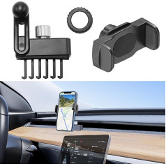 TTCR-II Custom Fits Base for Car Mobile Phone Holder Compatible with Tesla Model 3 Model Y 2023 Car Accessories Tesla Y Upgrade Smartphone Holder 360° Rotatable Adjustable Tesla 3 Car Phone Holder