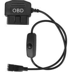 16 Pin OBD кабель питания для камеры, OBD к мини USB OBDII адаптер жесткий кабель зарядки кабель 24 часов мониторинга и Acc Mode с кнопкой переключателя 8.9 