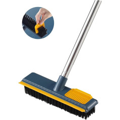 Щетка-скребок для пола с длинной ручкой, скребок и расческа, щетка с жесткой щетиной для плитки, уборки шерсти домашних животных, дивана, ок