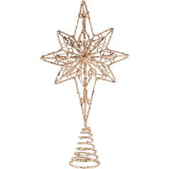 Amosfun рождественская елка топпер блестки звезда елка топпер звезда рождественская елка украшения для праздника вечеринки украшения розово