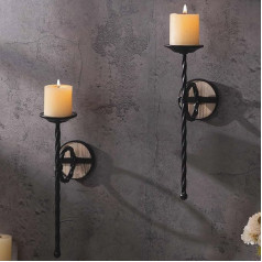 GAKA FAVOR Настенный держатель для свечей, черный металлический настенный держатель свечи, держатель свечи для крепления на стену, подвесной н