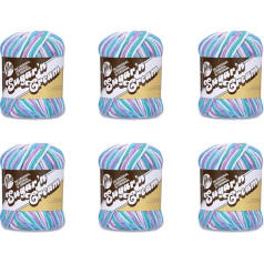 Пряжа Lily Sugar'N Cream Beach Ball Blue - 6 упаковок по 2 унции - Хлопок - 4 Medium (Worsted) - 90 ярдов - Вязание/Кроше